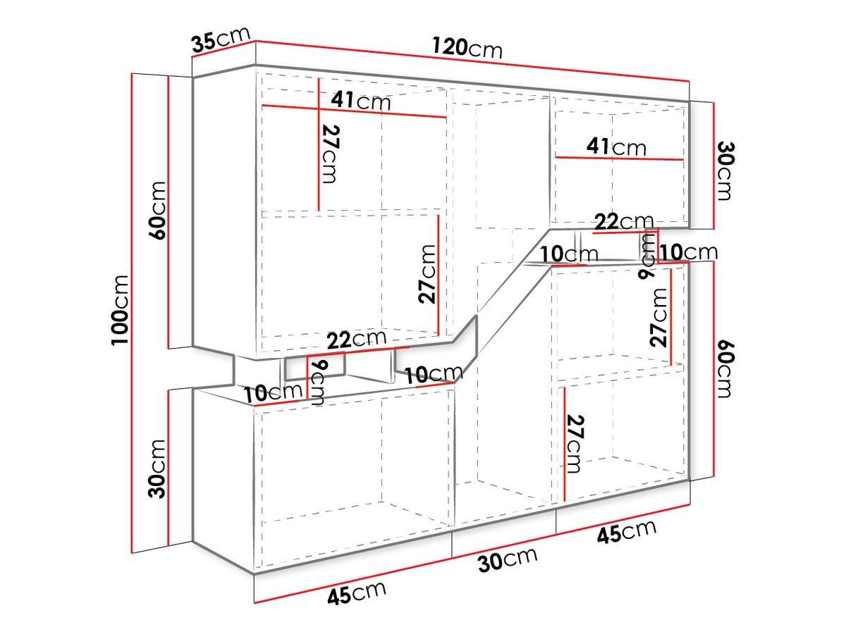 Μπουφέ Comfivo Daldune (Δρυς wotan + Ανθρακί)