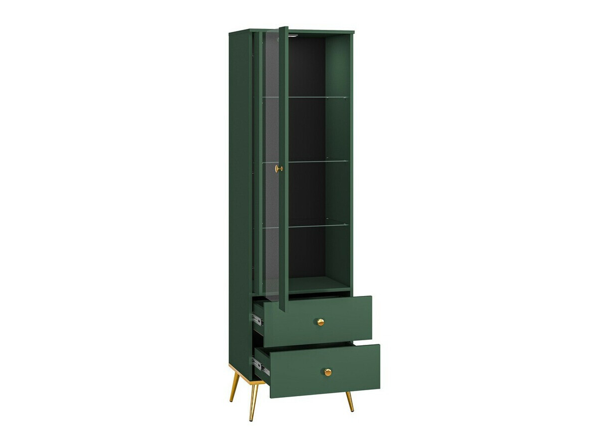 Σετ επίπλων σαλονιού Flonovu 110 (Σκούρο πράσινο + Χρυσό)