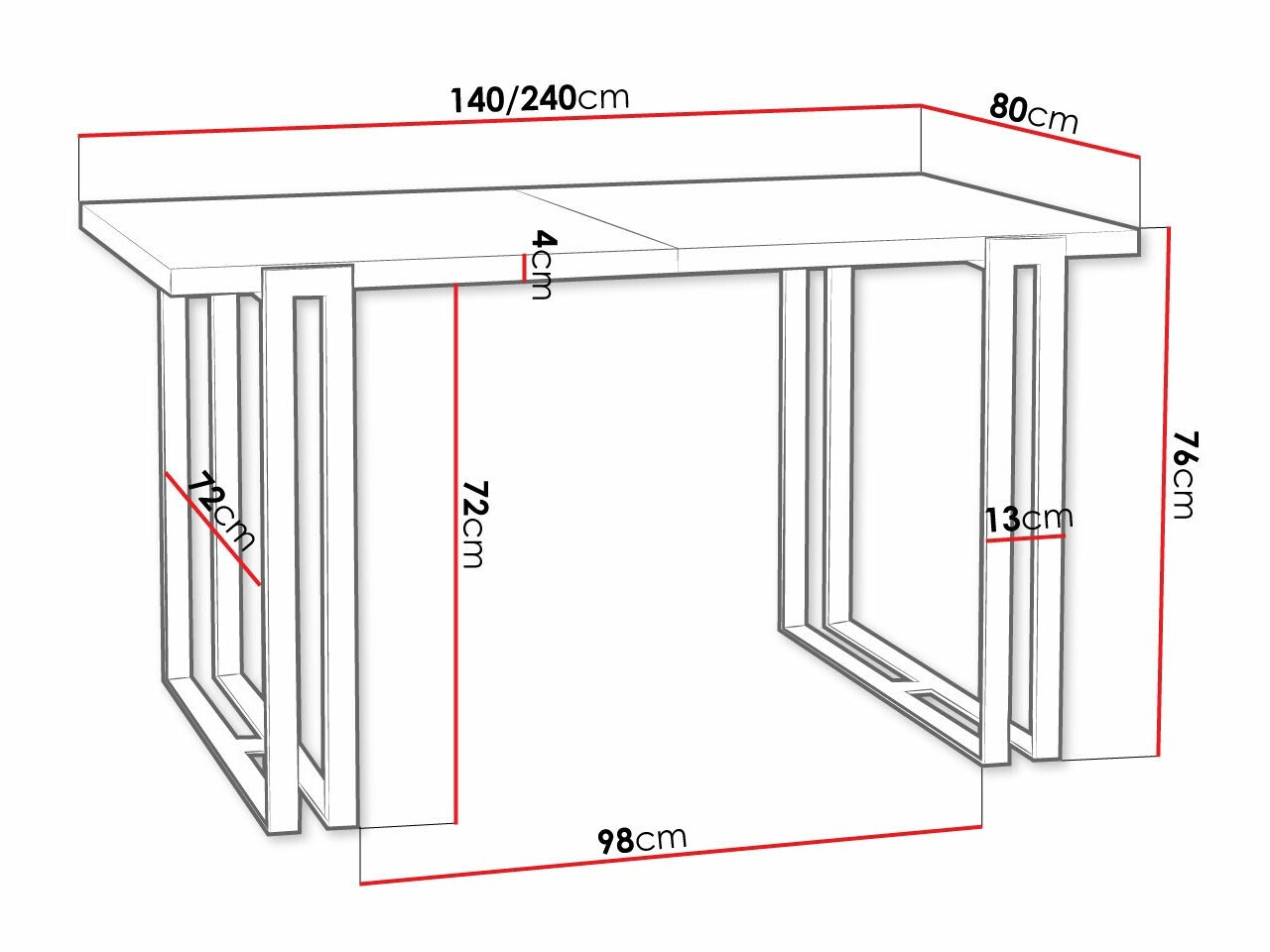 Τραπέζι Comfivo Sors (Καφέ + Μαύρο)