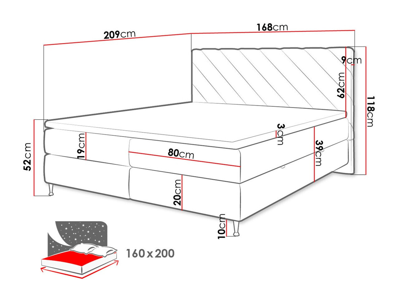 Continental bed ComfiDream Onaona (Fresh 11)