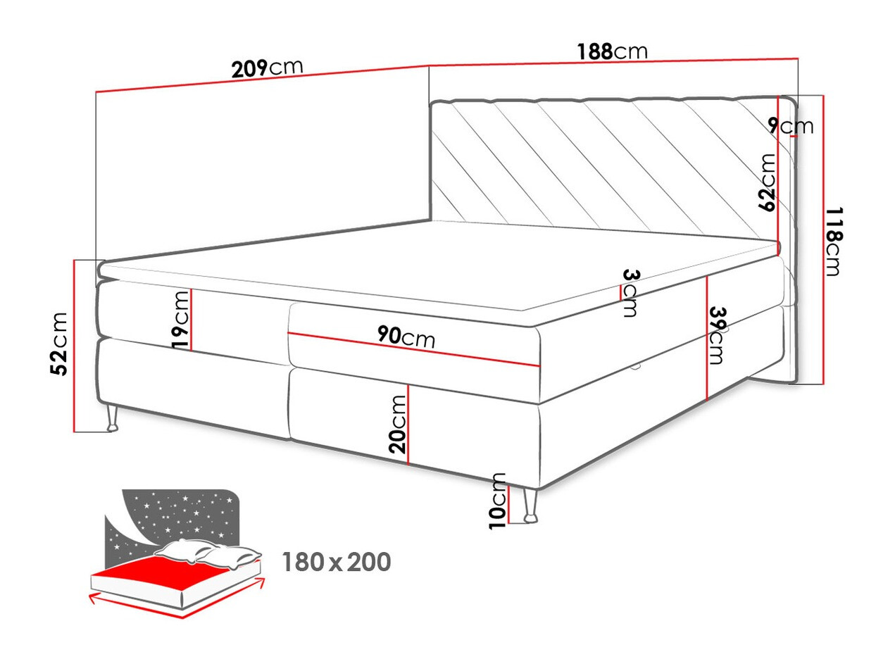 Continental bed ComfiDream Onaona (Fresh 11)