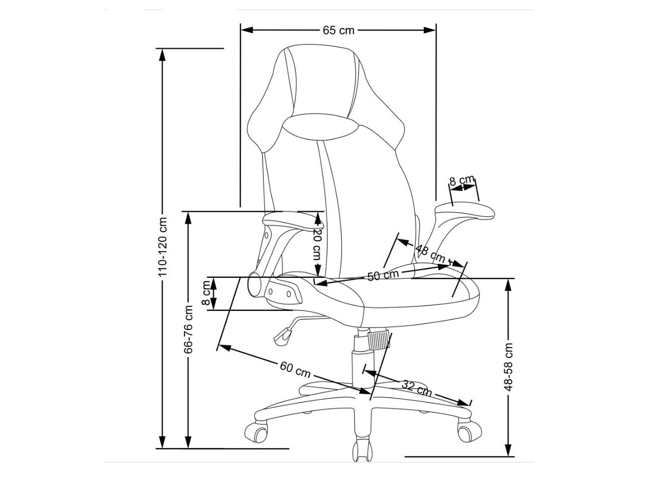Καρέκλα γραφείου Houston 1373 (Γκρι + Μαύρο)
