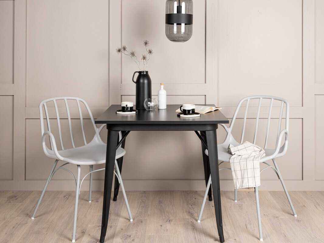 Dining set Dallas 3897 (Black + Light grey)