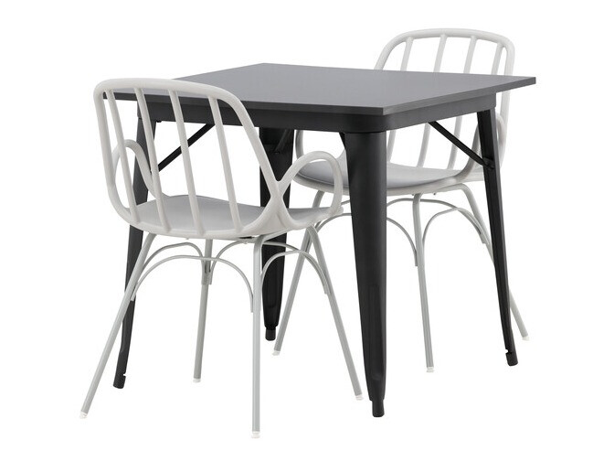 Dining set Dallas 3897 (Black + Light grey)