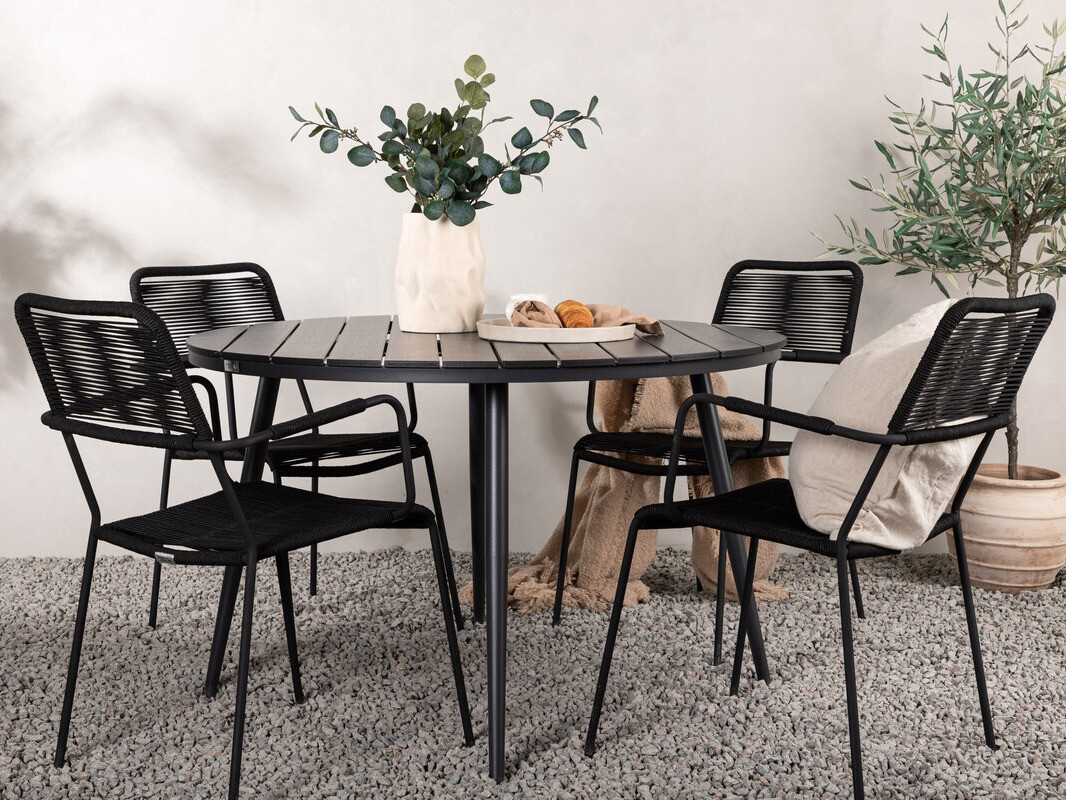Σετ Τραπέζι και καρέκλες Dallas 3924 (Μαύρο)