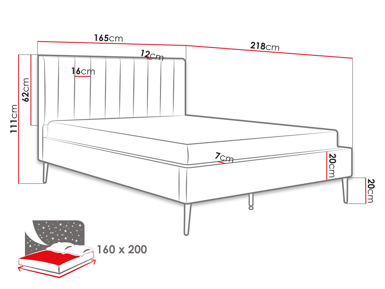 Κρεβάτι Comfivo 351 (Κρεμ)