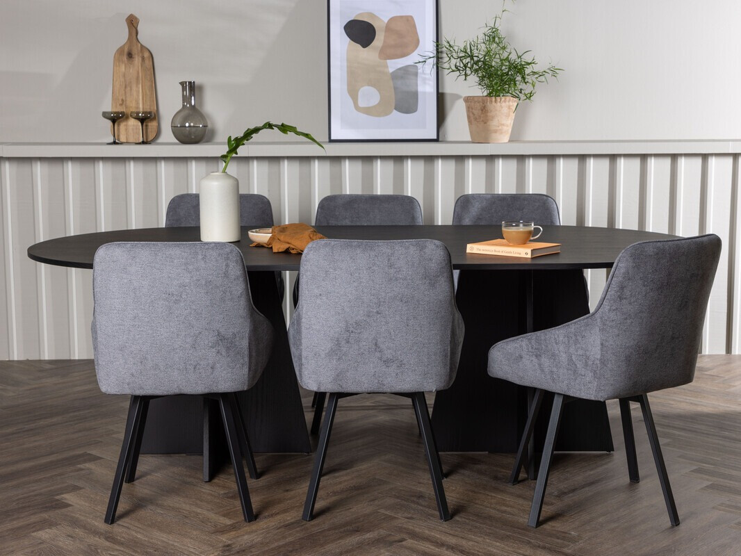 Dining set Dallas 4021 (Grey + Black)