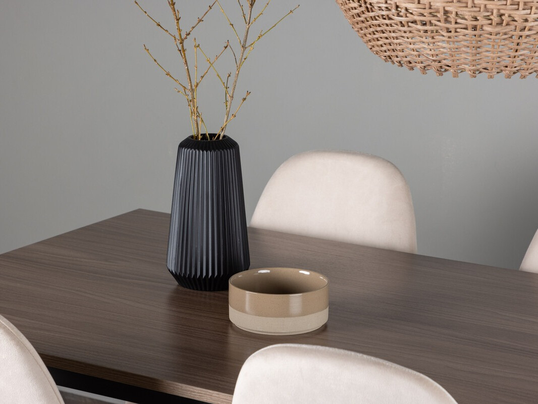 Σετ τραπεζαρίας Dallas 4046 (Μπεζ + Μαύρο)