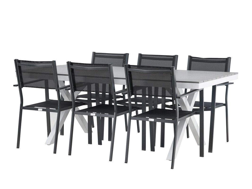 Table and chairs set Dallas 4037 (Grey + White)