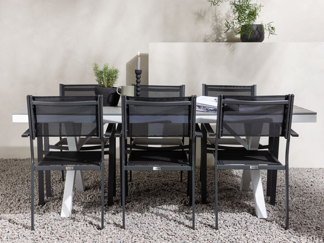Table and chairs set Dallas 4037 (Grey + White)