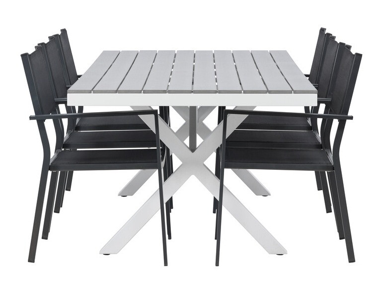 Table and chairs set Dallas 4037 (Grey + White)