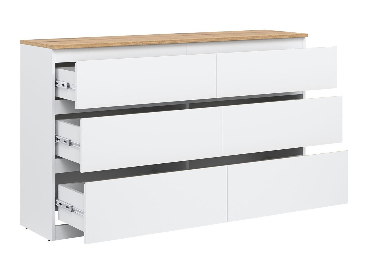 Chest of drawers Catelbi 102 (White + Oak)