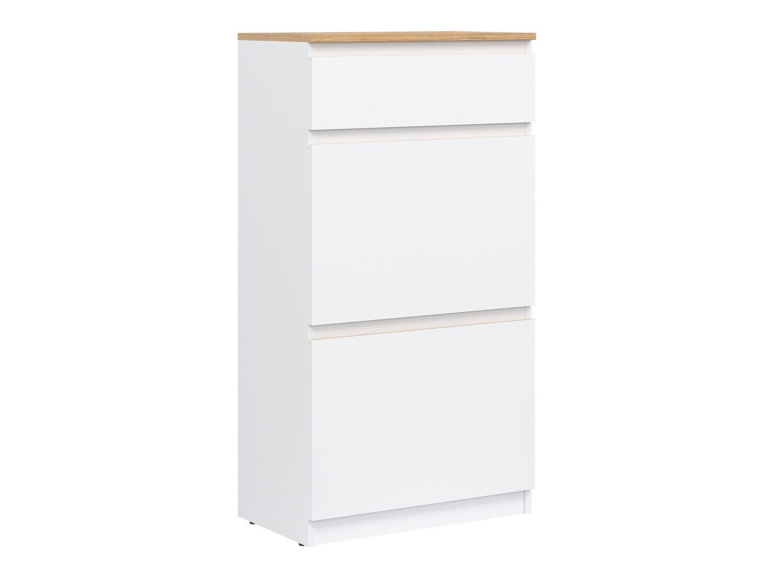 Shoe cabinet Catelbi 108 (White + Oak)