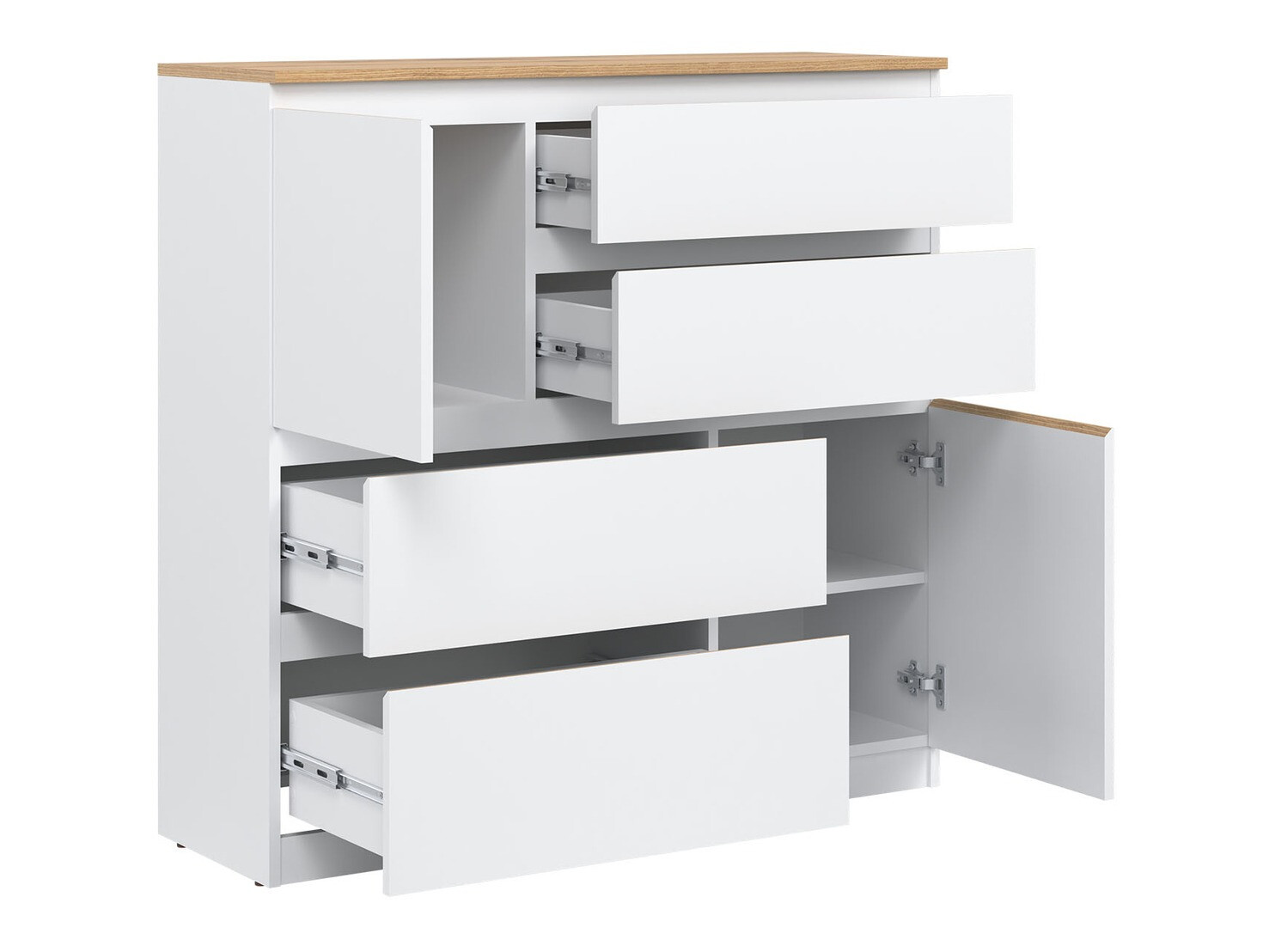 Συρταριέρα Catelbi 105 (Άσπρο + Δρυς)