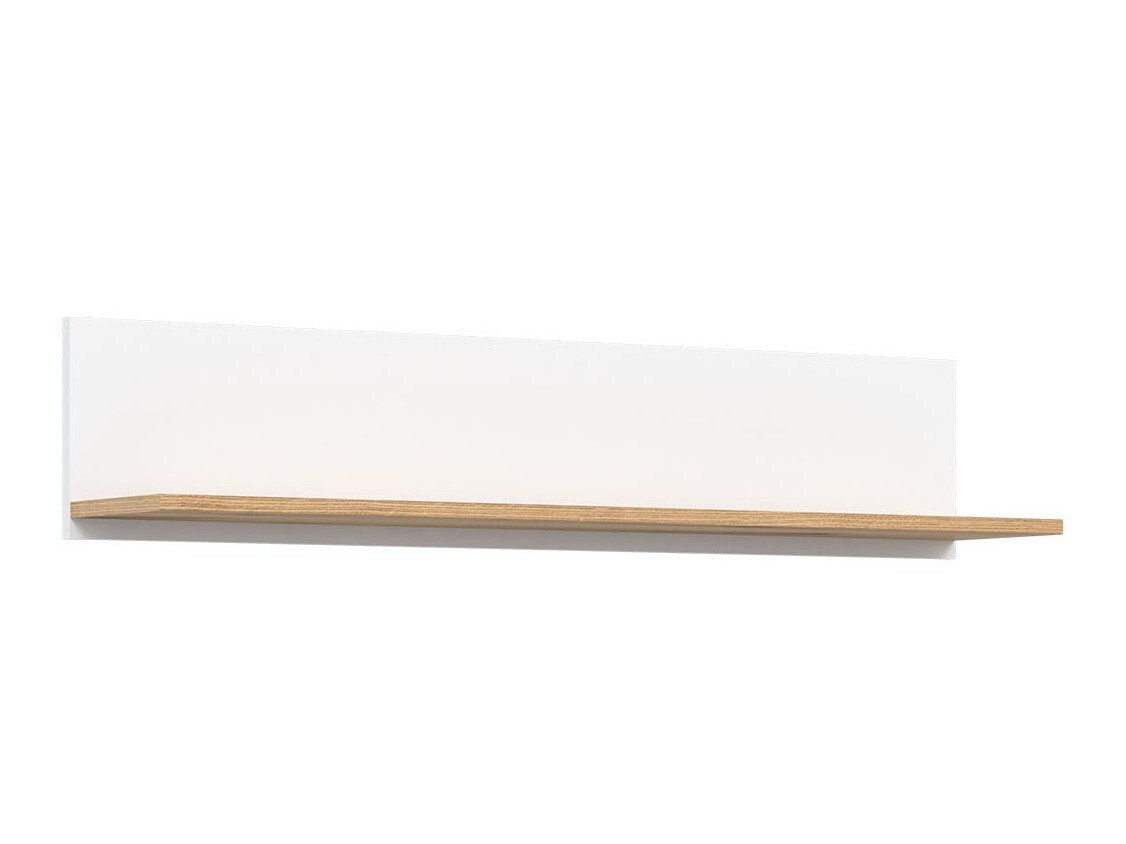 Wall shelf Catelbi 110 (White + Oak)