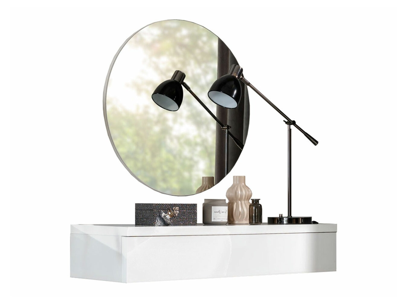 Τουαλέτα Delpher I (Άσπρο + Γυαλιστερό λευκό)