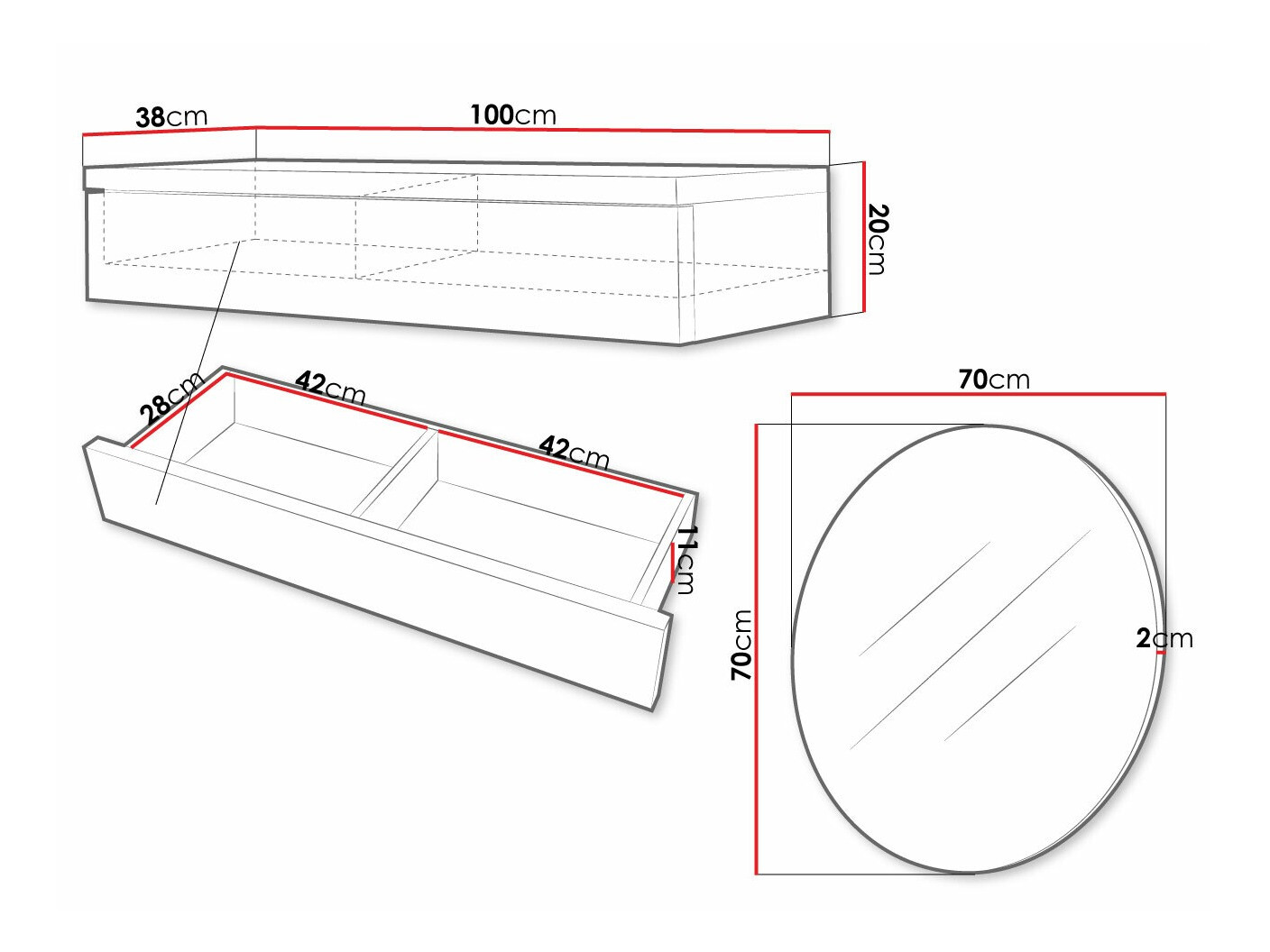 Τουαλέτα Delpher I (Άσπρο + Γυαλιστερό λευκό)