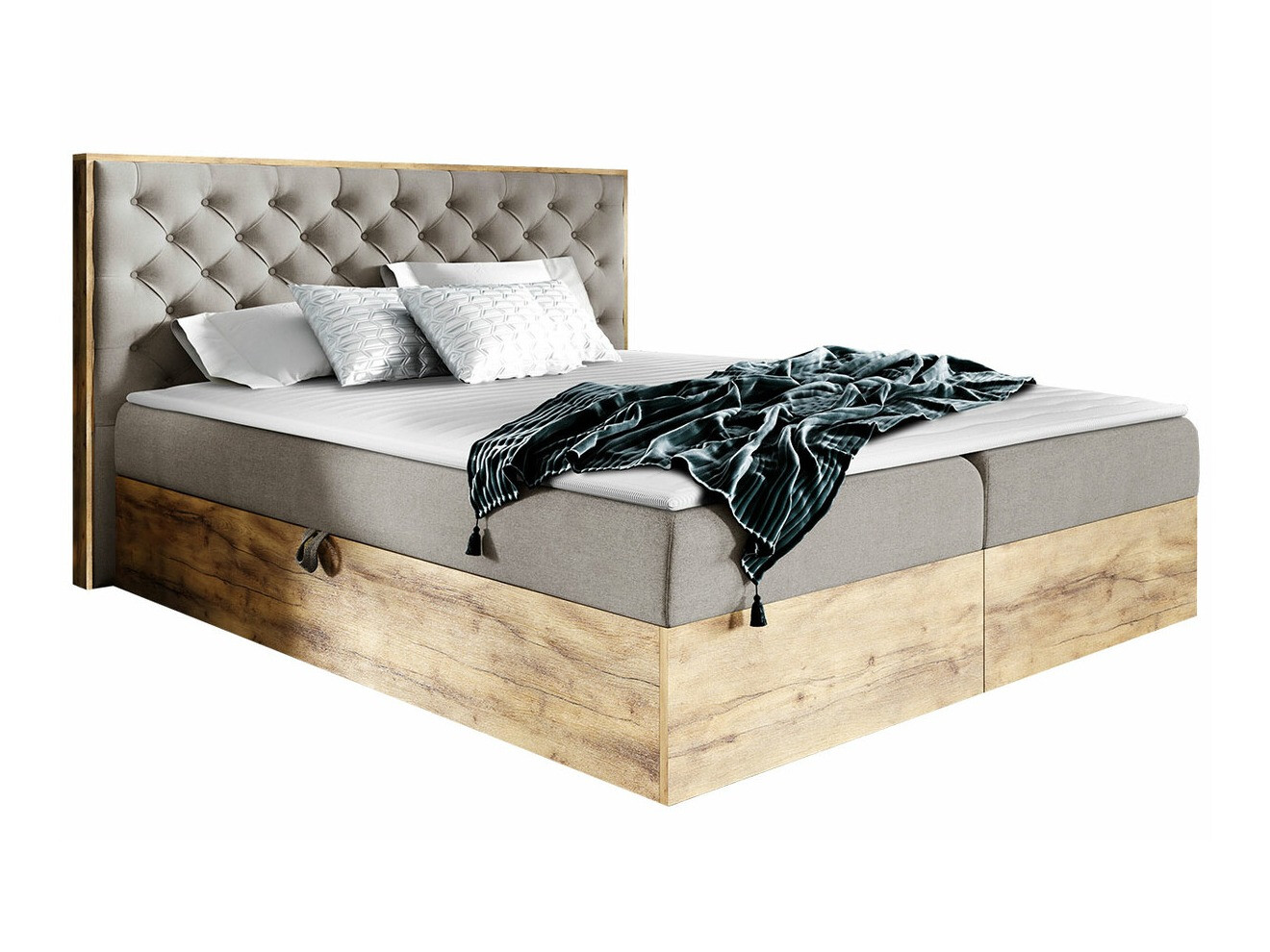 Continental bed Navis I (Wotan Oak + Faro 20)