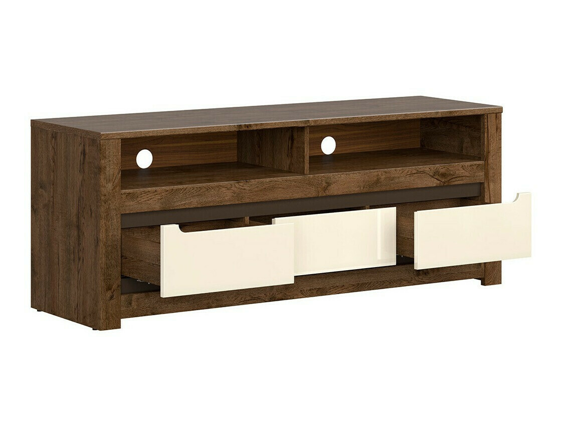 Έπιπλο τηλεόρασης Ophevaru 108 (Γυαλιστερό κρεμ + April δρυς)