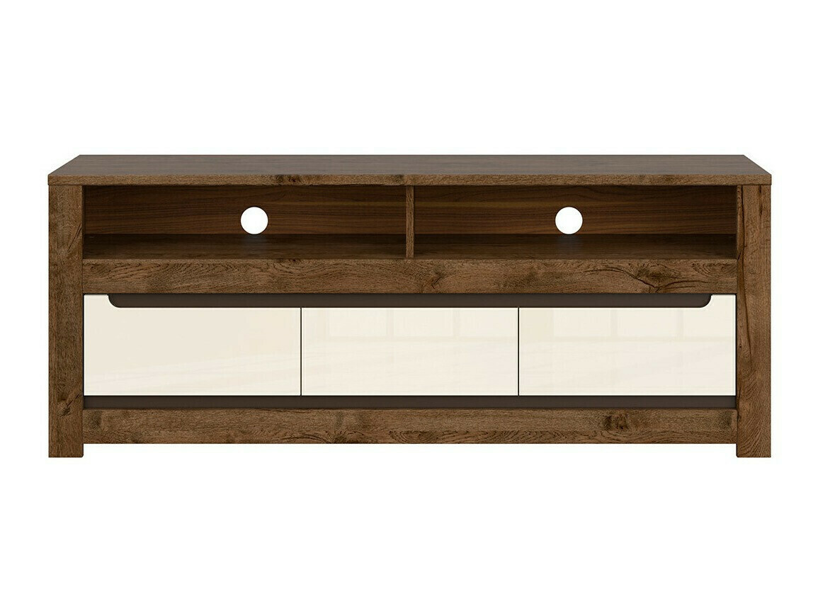 Έπιπλο τηλεόρασης Ophevaru 108 (Γυαλιστερό κρεμ + April δρυς)