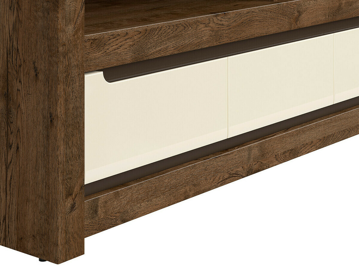 Έπιπλο τηλεόρασης Ophevaru 108 (Γυαλιστερό κρεμ + April δρυς)