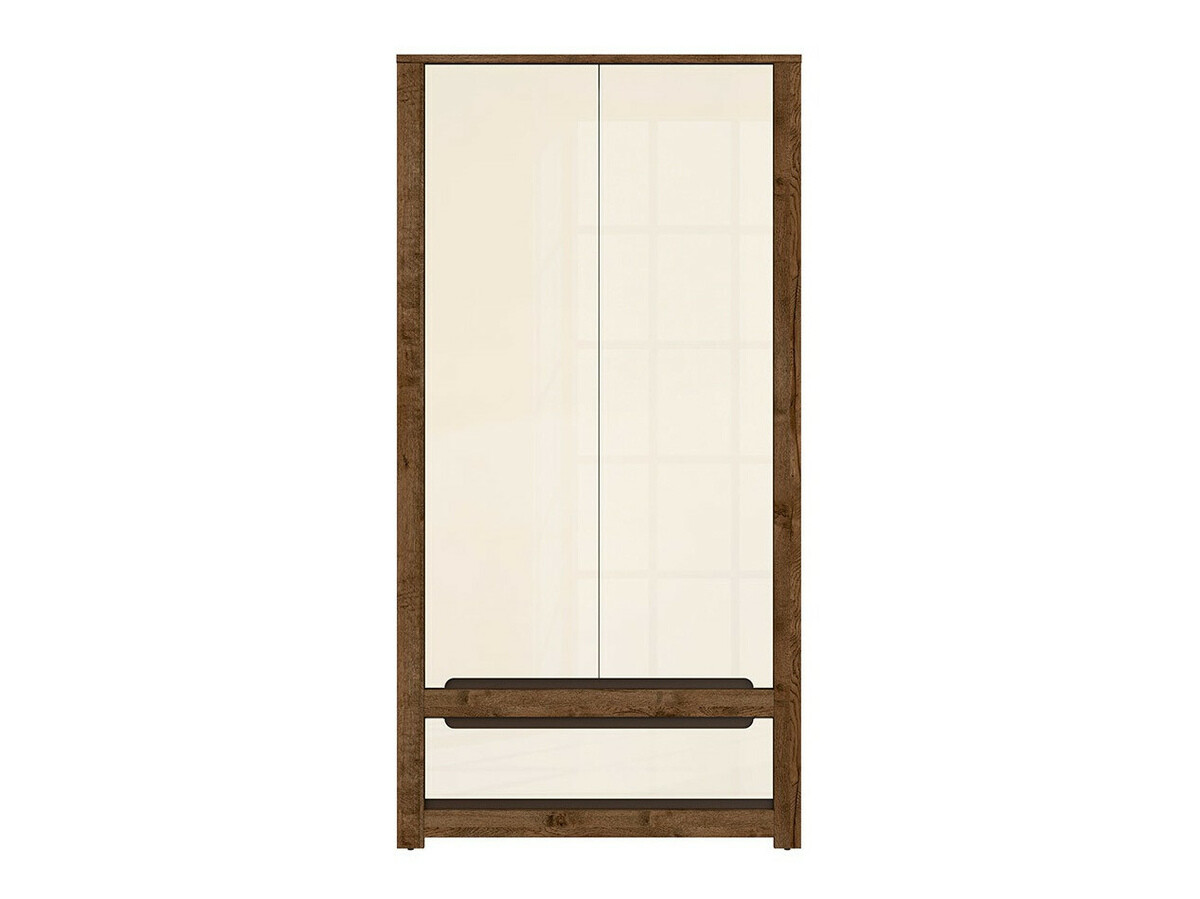 Wardrobe Ophevaru 109 (Glossy cream + April oak)