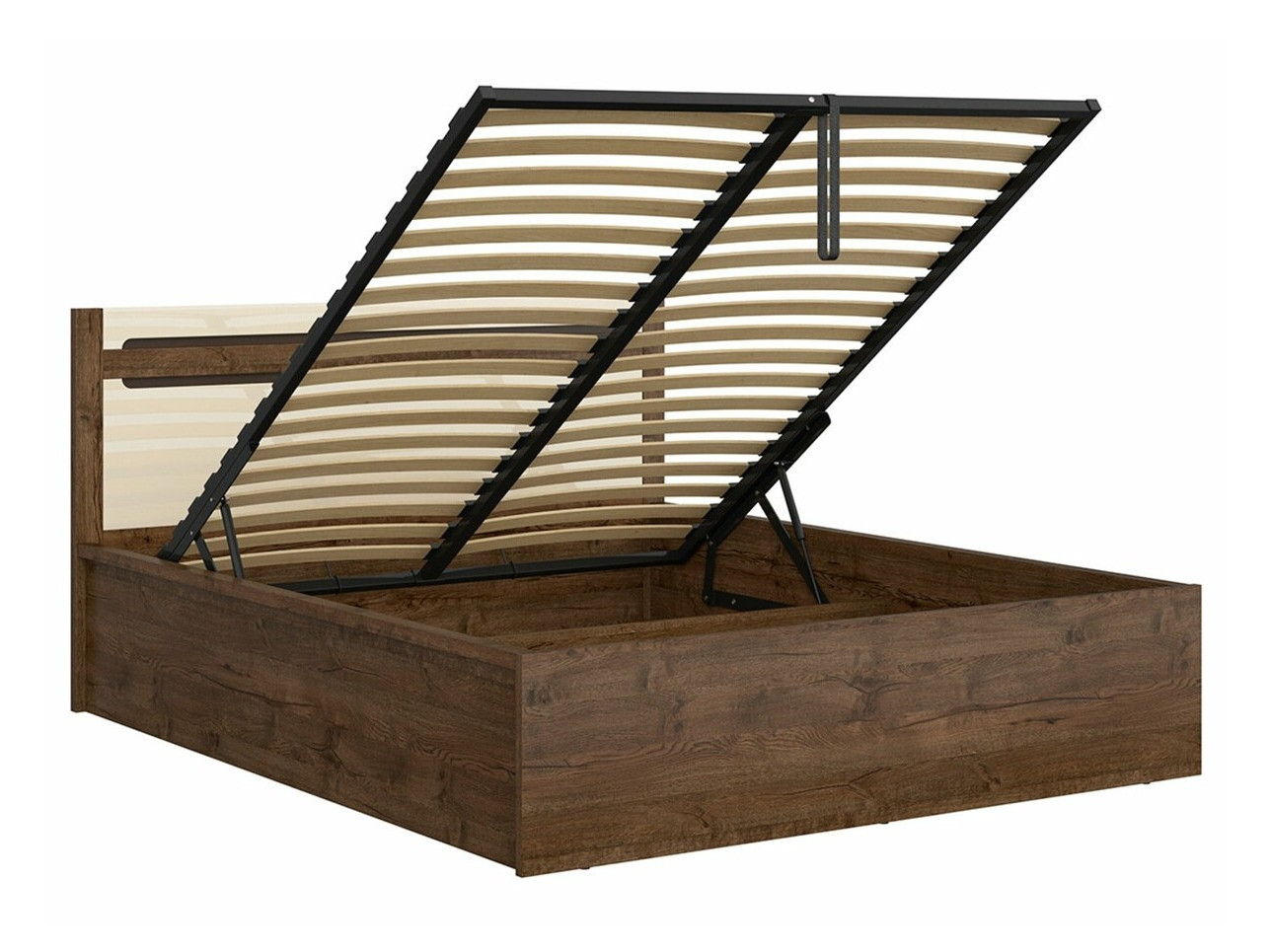 Bed Ophevaru 116 (Glossy cream + April oak)