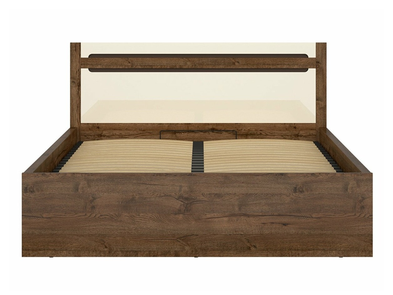 Bed Ophevaru 116 (Glossy cream + April oak)