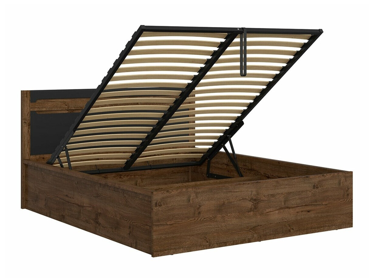 Κρεβάτι Ophevaru 116 (Μαύρο ματ + April δρυς)