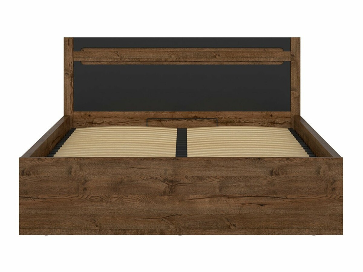 Κρεβάτι Ophevaru 116 (Μαύρο ματ + April δρυς)