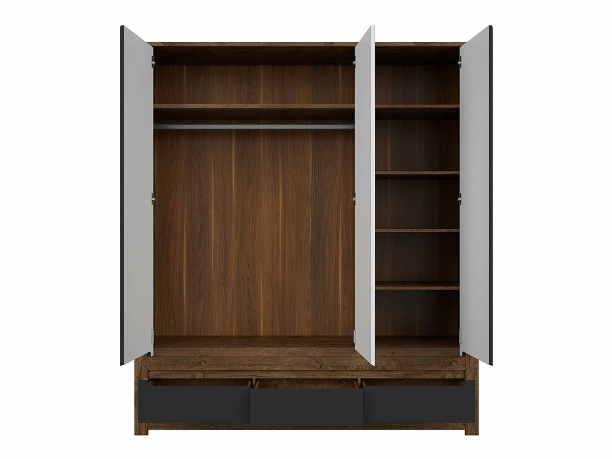 Wardrobe Ophevaru 119 (Matte black + April oak)
