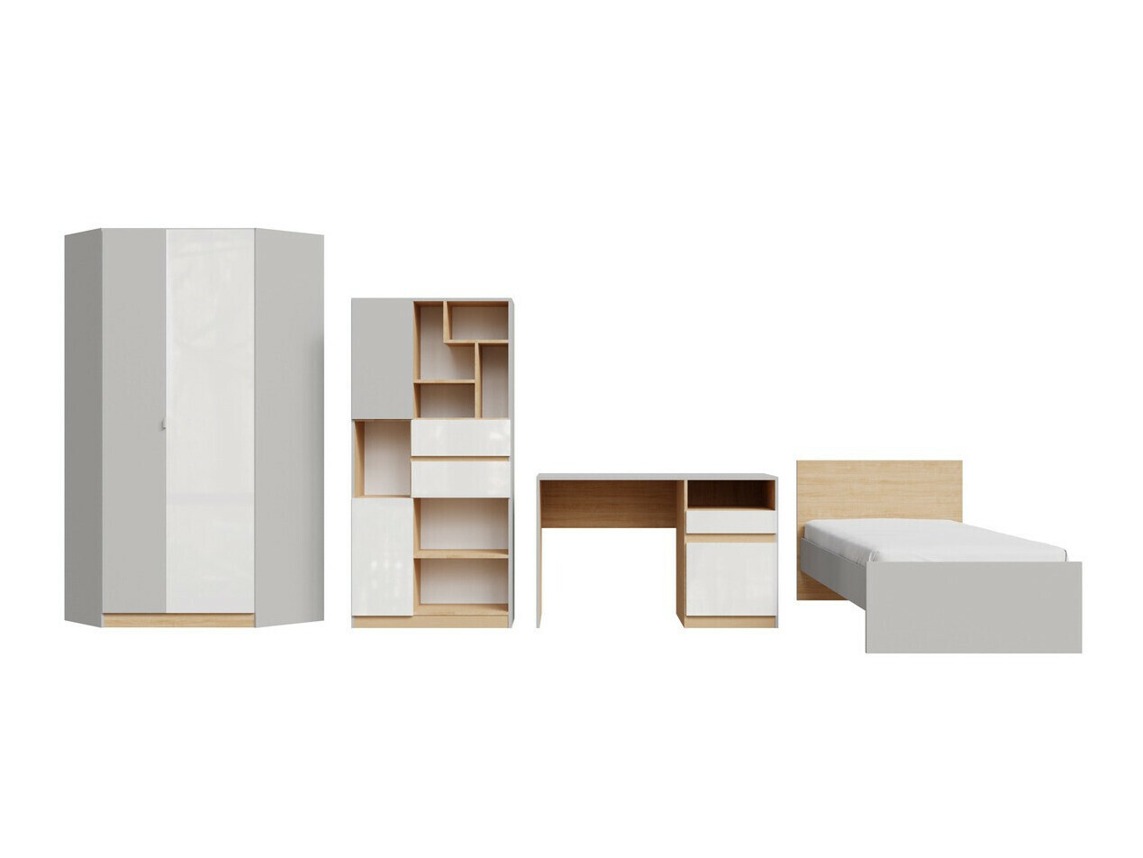 Σετ επίπλων Nuevaru 120 (Γυαλιστερό λευκό)