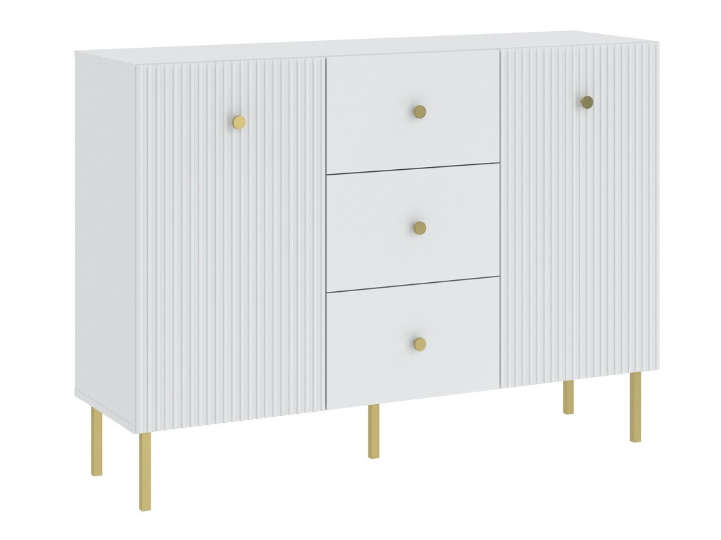 Chest of drawers Etliva 101 (White + Golden)