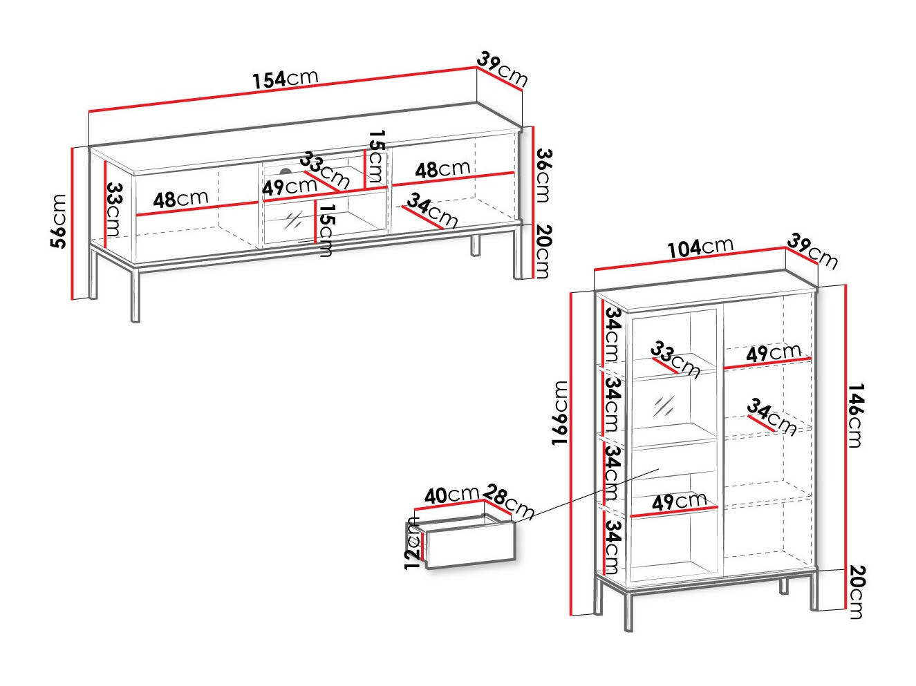 Σετ επίπλων σαλονιού Manal I (Μαύρο + Δρυς wotan)