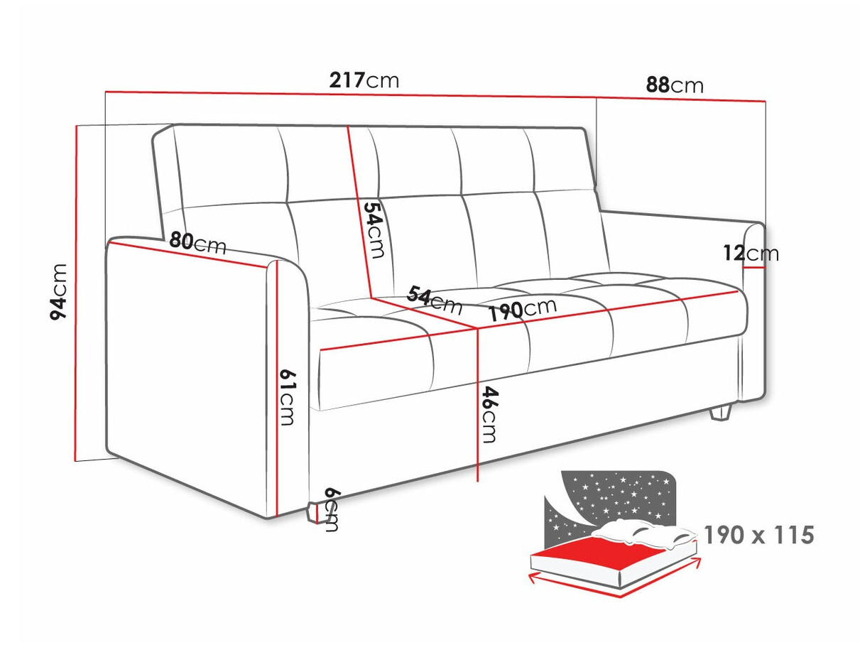 Sofa bed Memphis 133 (Paros 05)