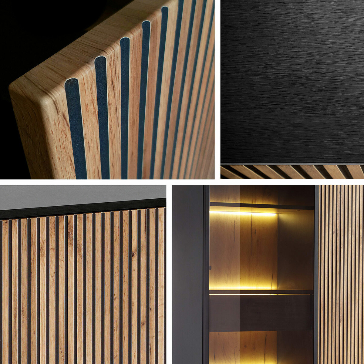 Συρταριέρα Manal (Μαύρο + Δρυς wotan)