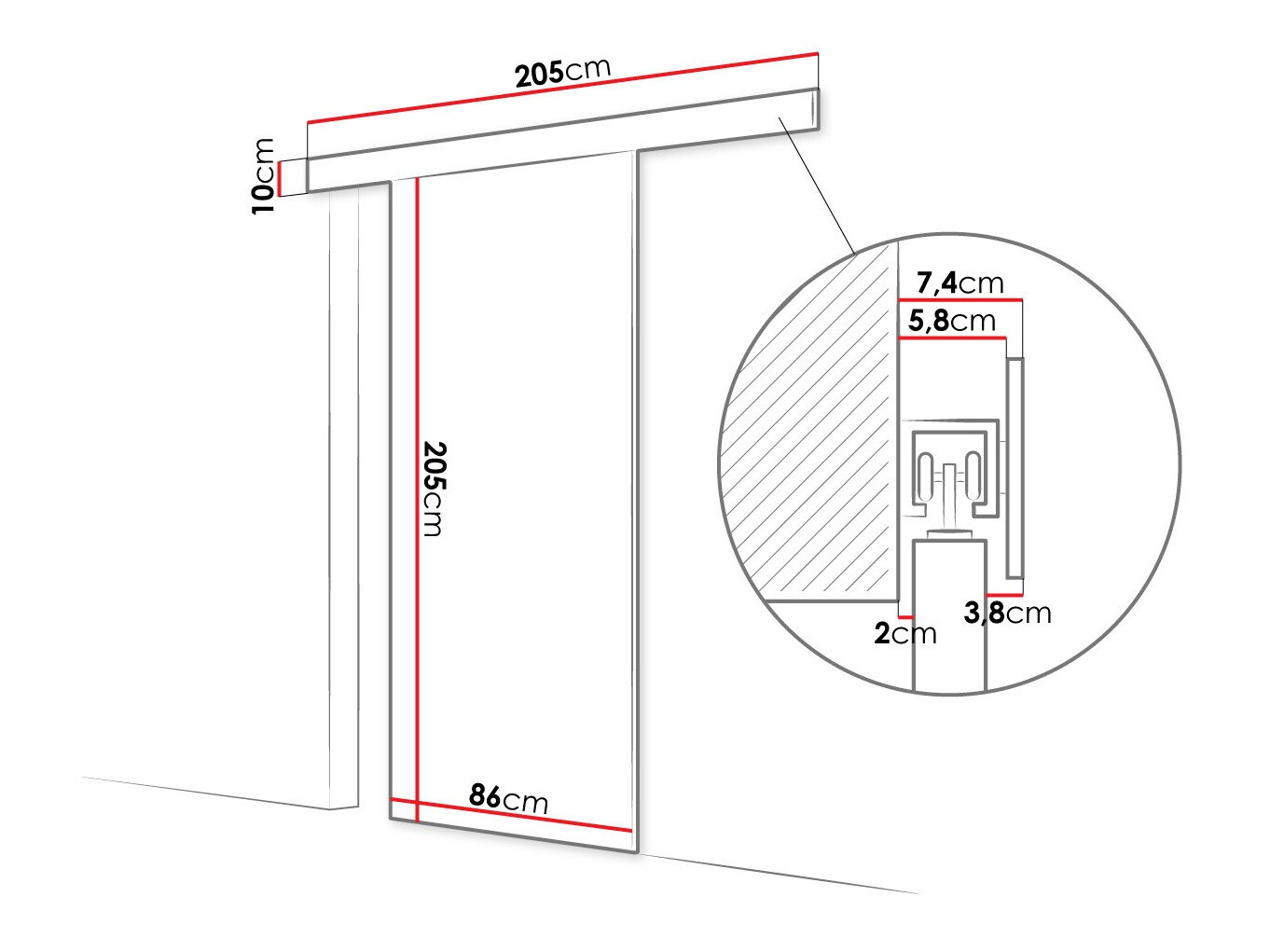 Sliding door Closico Materia I (Black)