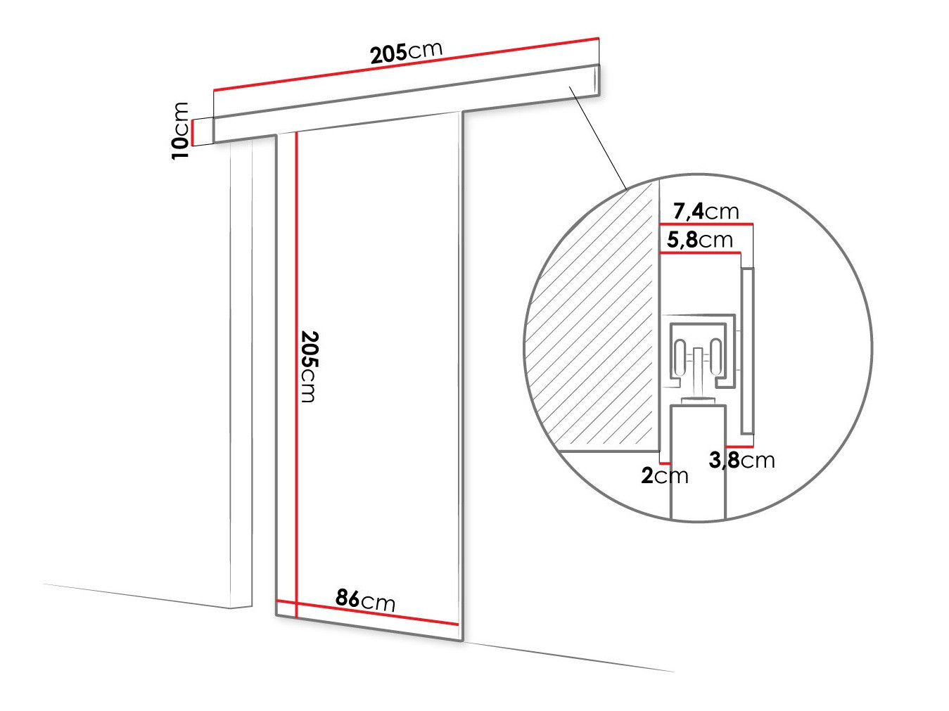 Sliding door Closico Materia II (White)