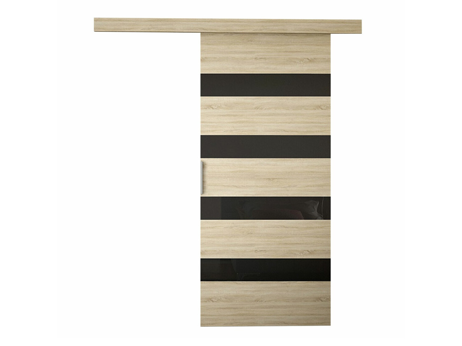 Συρόμενες πόρτες Closico Materia V (Sonoma οξιά + Μαύρο)