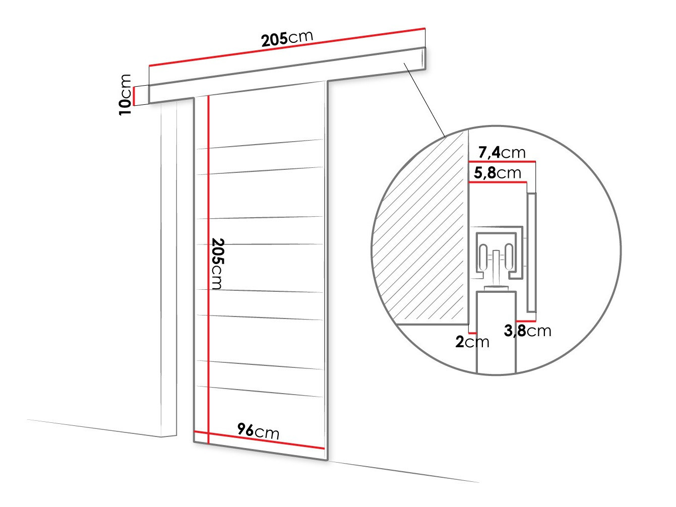 Συρόμενες πόρτες Closico Portalis V (Άσπρο)