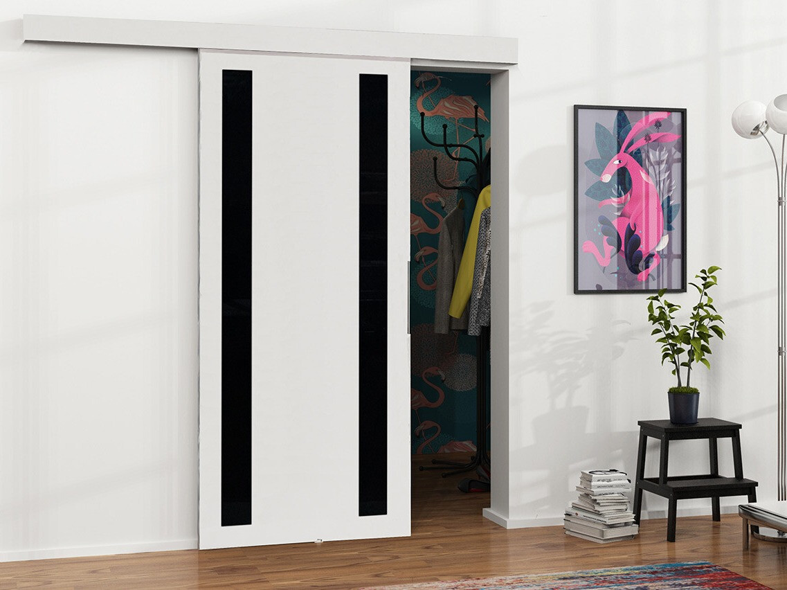 Συρόμενες πόρτες Dover 122 (Άσπρο + Μαύρο)