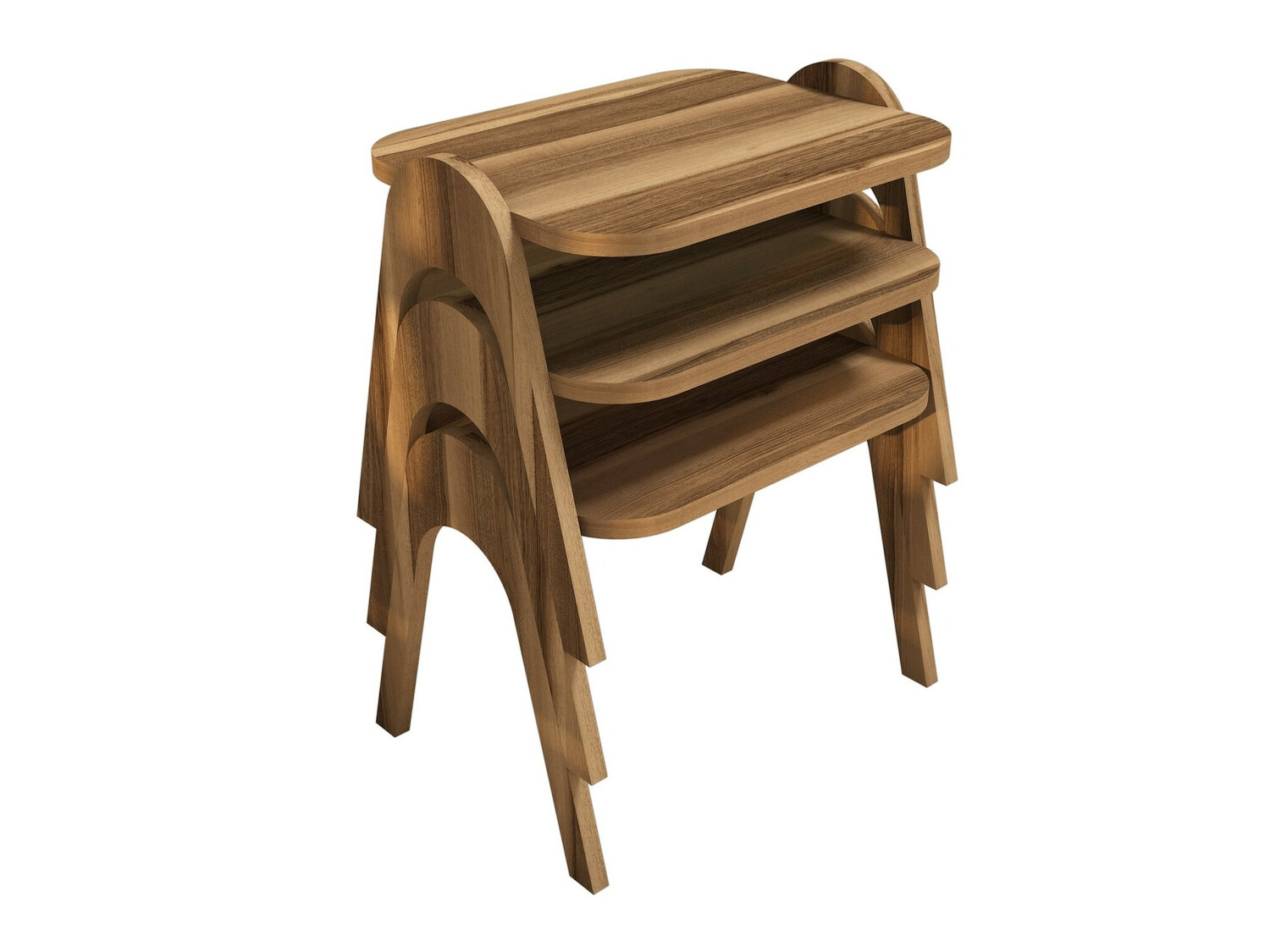 Nest of side tables Kailua 1621 (Nut)