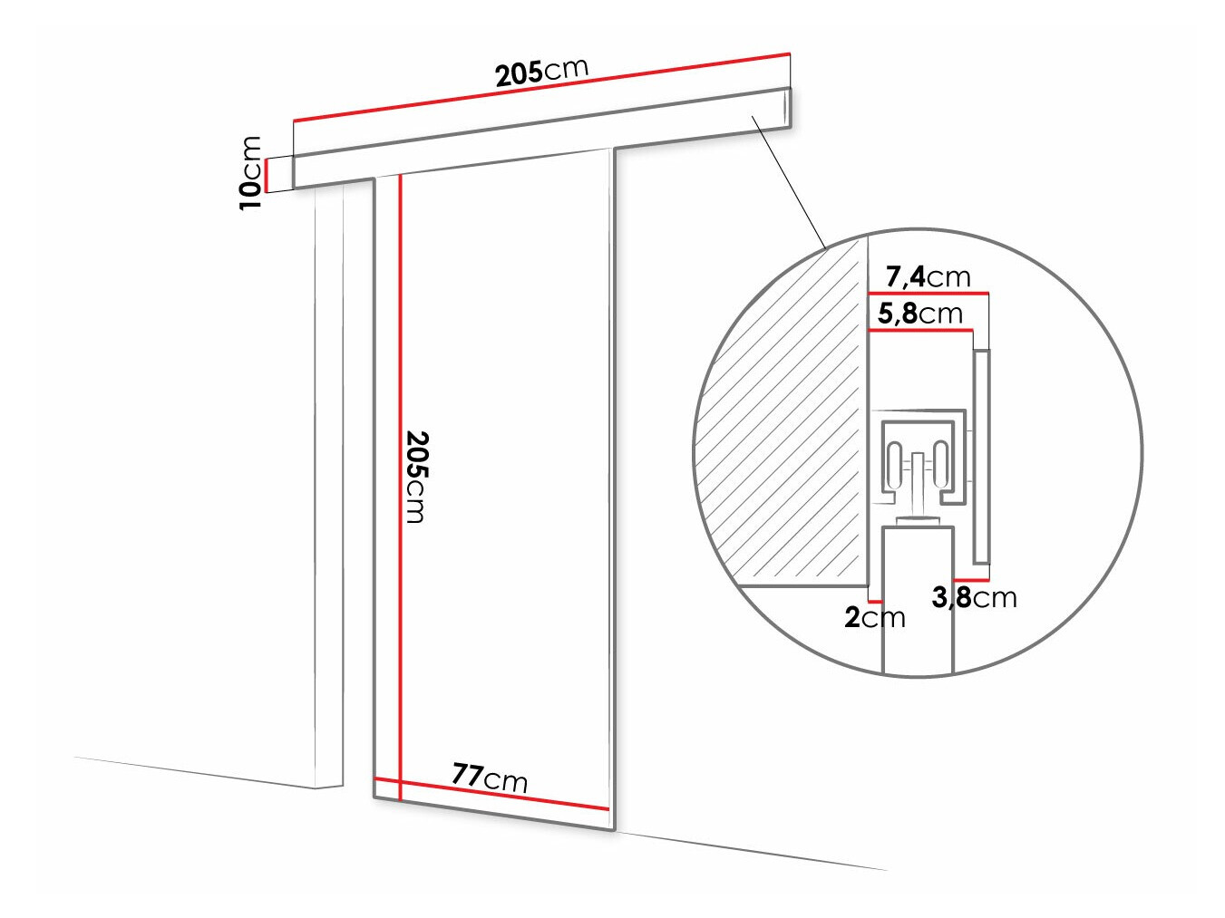 Συρόμενες πόρτες Closico Fundus III (Άσπρο)