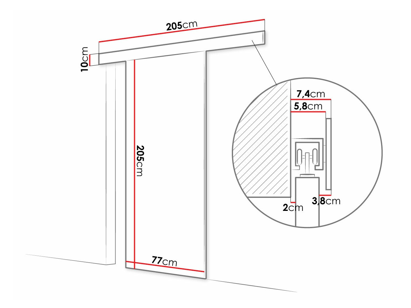 Συρόμενες πόρτες Closico Fundus IV (Sonoma οξιά)