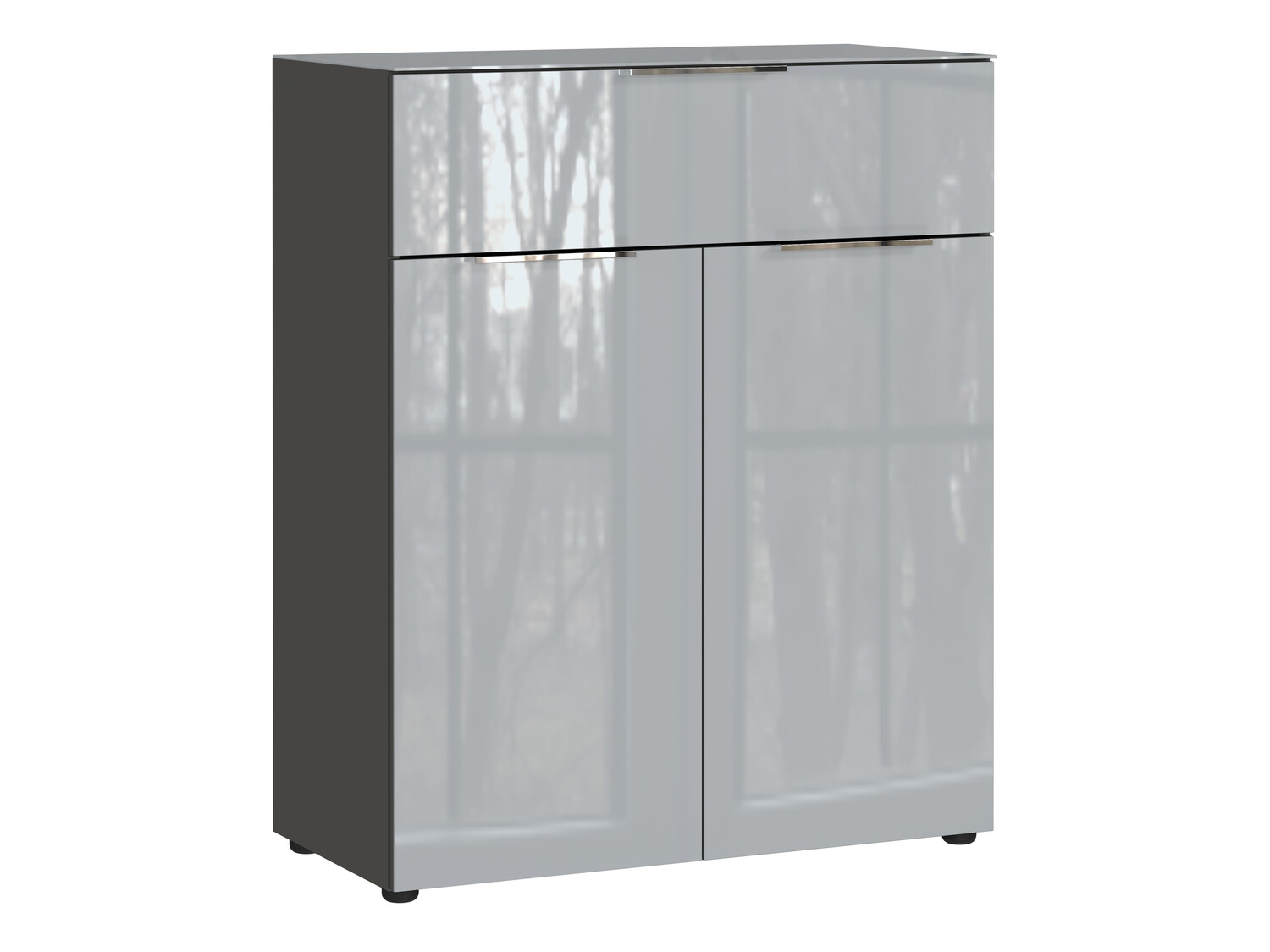 Συρταριέρα Sacramento 301 (Γραφίτης + Γυαλιστερό Γκρι)