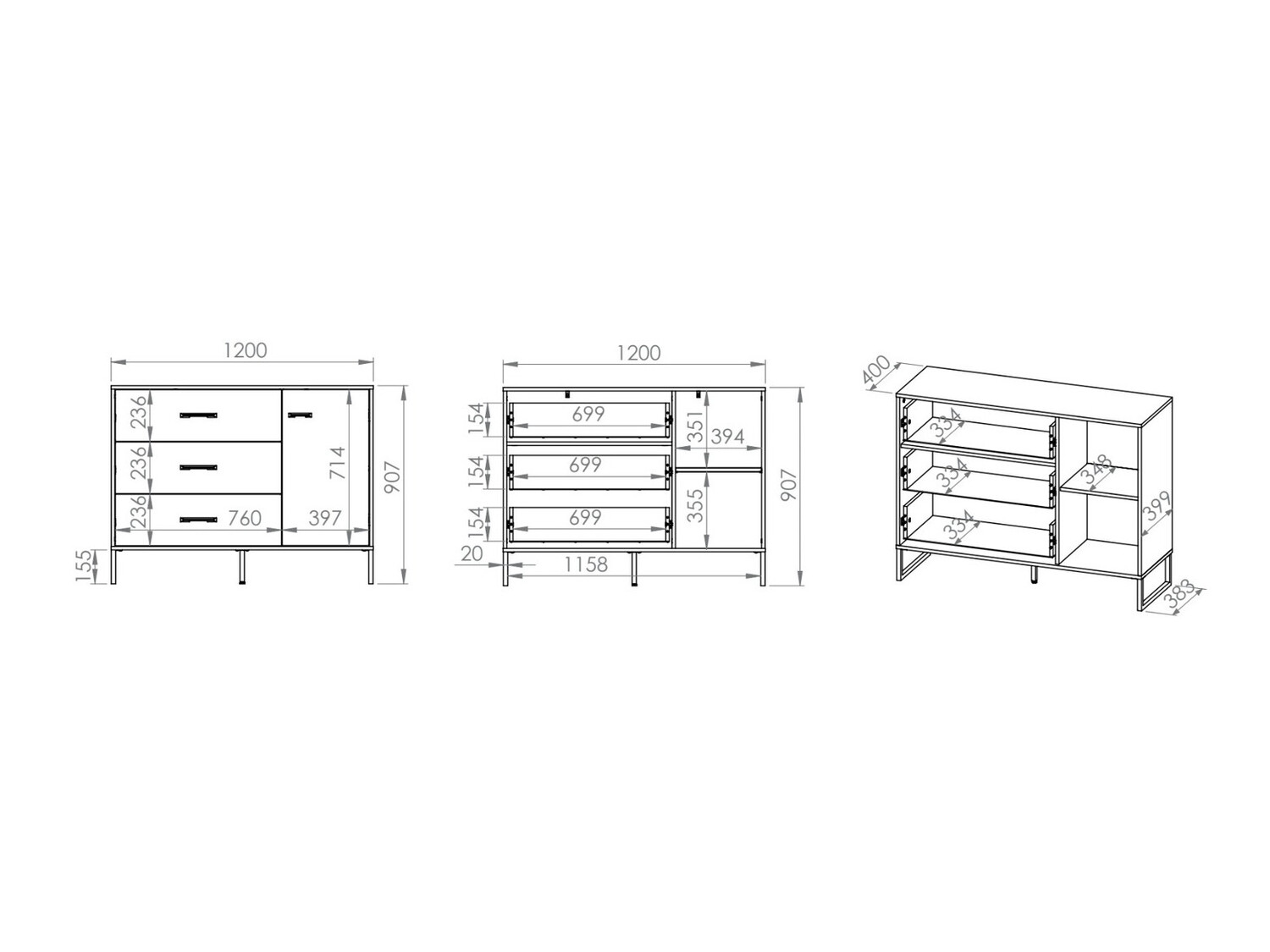 Chest of drawers Tortiva 105