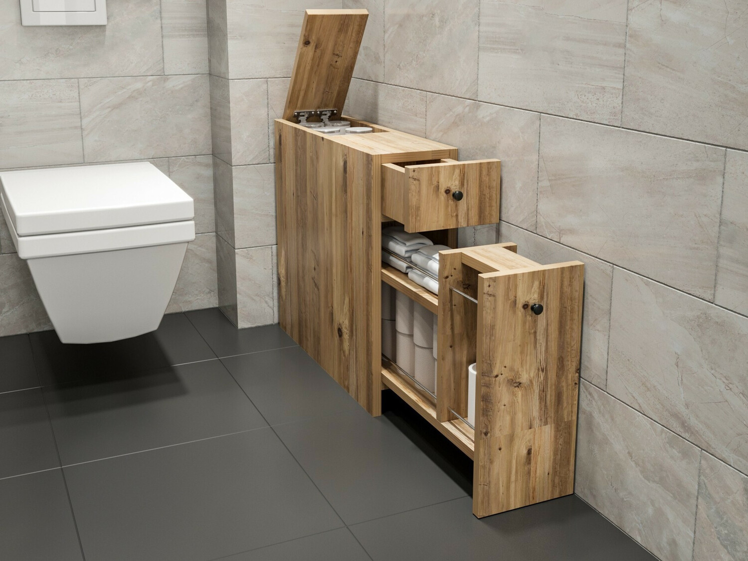 Όρθιο ντουλάπι μπάνιου Kailua 183 (Δρυς)