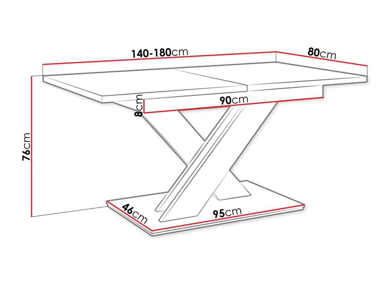 Τραπέζι Decium (Άσπρο + Σκυρόδεμα)