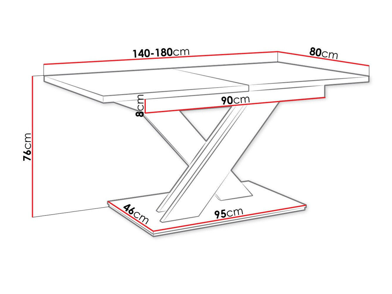 Τραπέζι Decium (Γυαλιστερό λευκό)