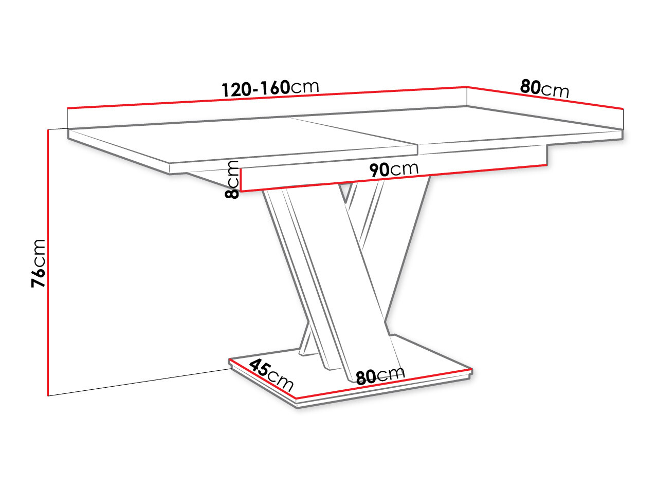 Τραπέζι Musus (Γυαλιστερό λευκό)